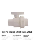 2” SCH 40 PVC Ball Valve with Union