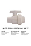 2” SCH 40 PVC Ball Valve with Union