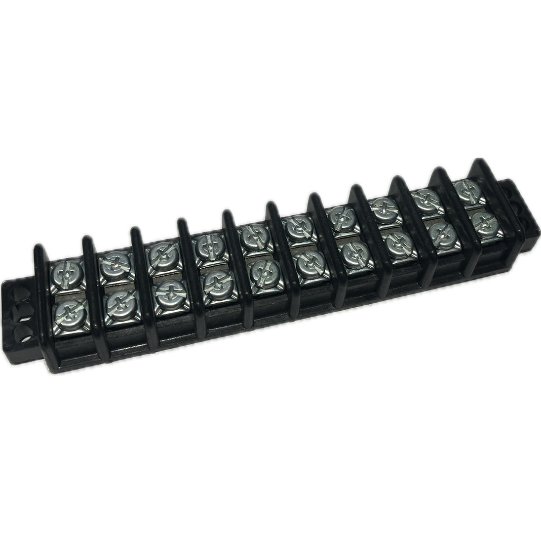 Barrier Terminal Block, Double Row, 10 Pole