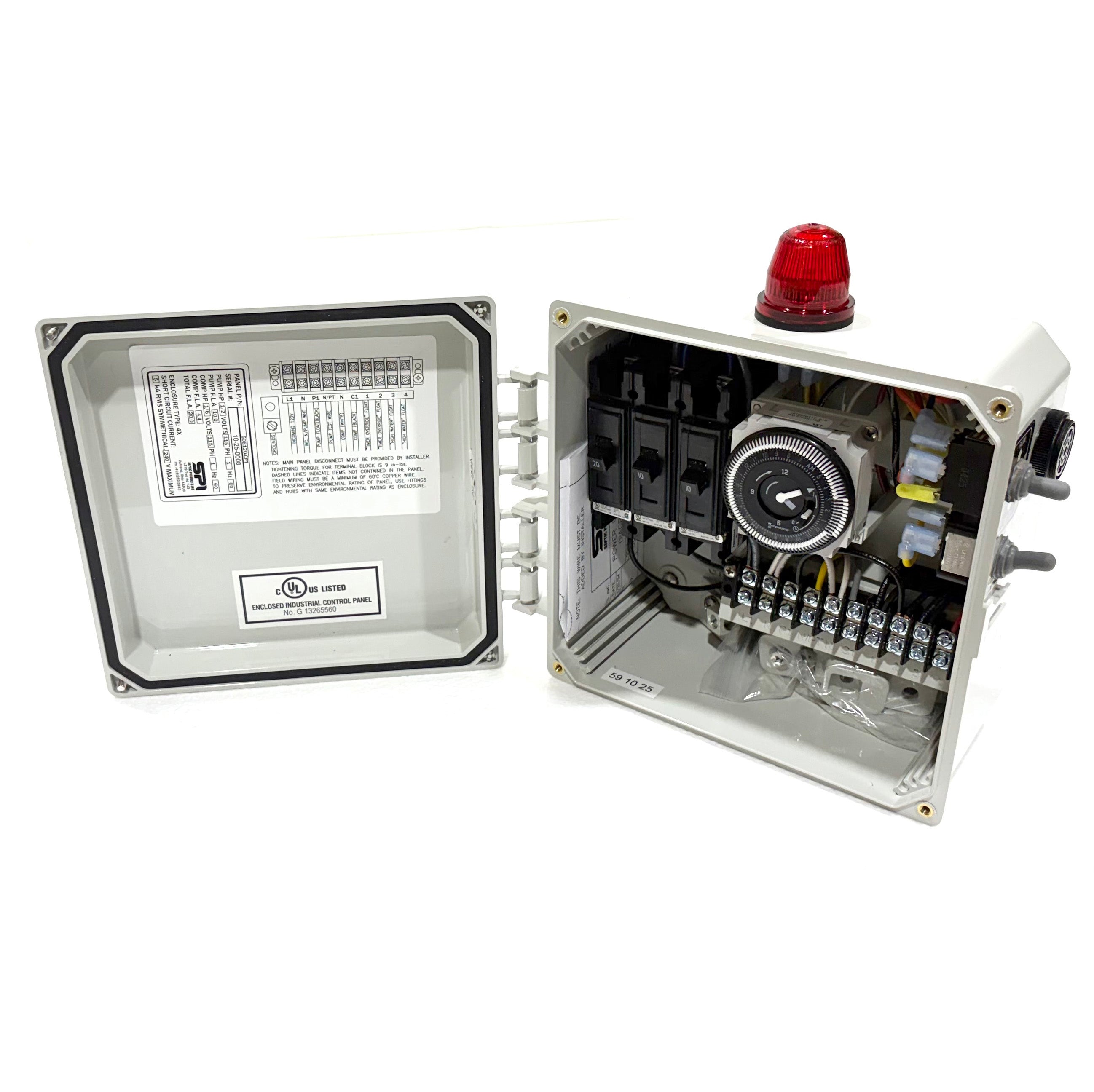 Tran T2 Aerobic Septic Control Panel with timer and air switch